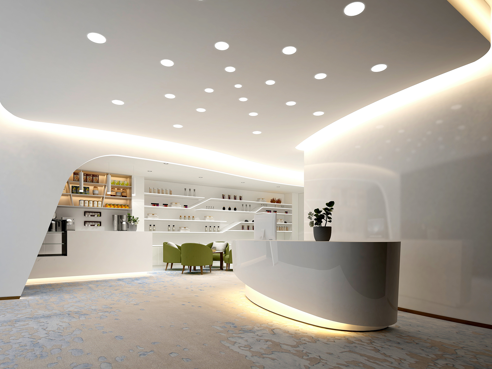 3d render luxury spa wellness center